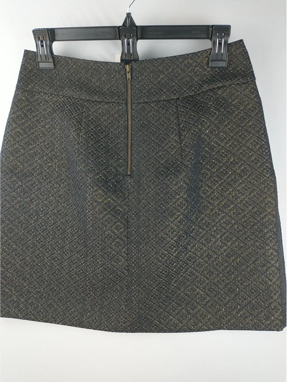 loft ann taylor Women's Size 2, Pleated Textured Metallic Gold